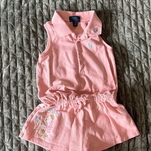 Polo by Ralph Lauren Pink Sleeveless Kids Polo Set